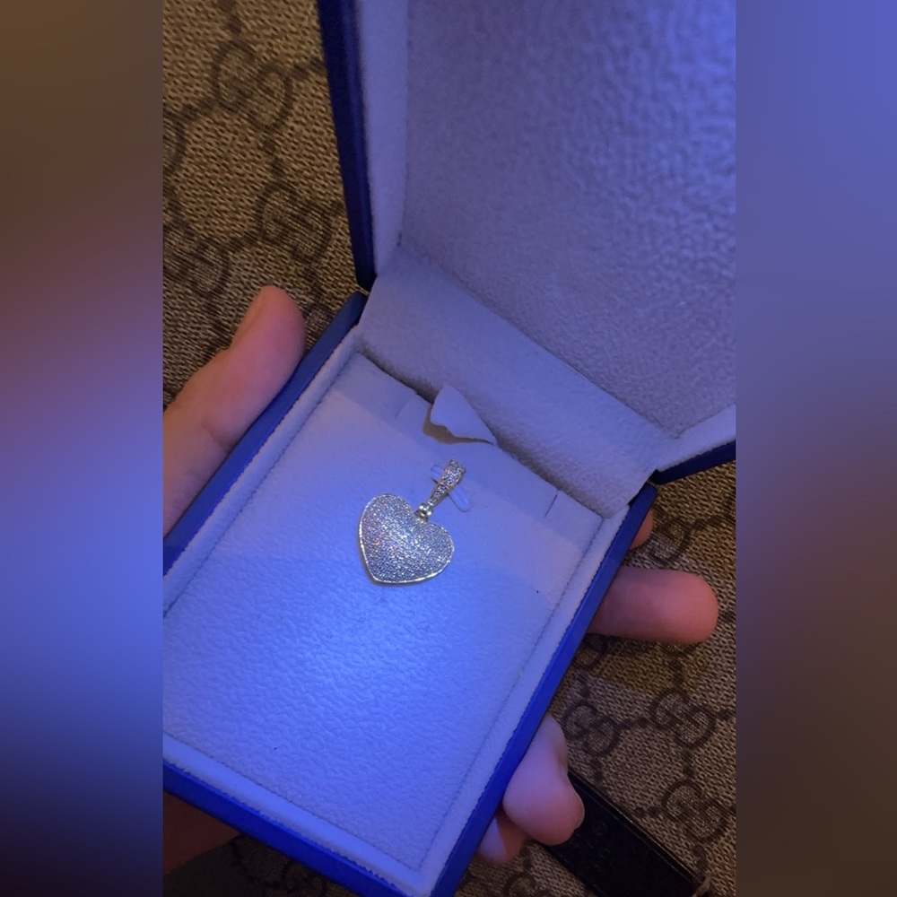 Puffed Heart Diamond Pendant